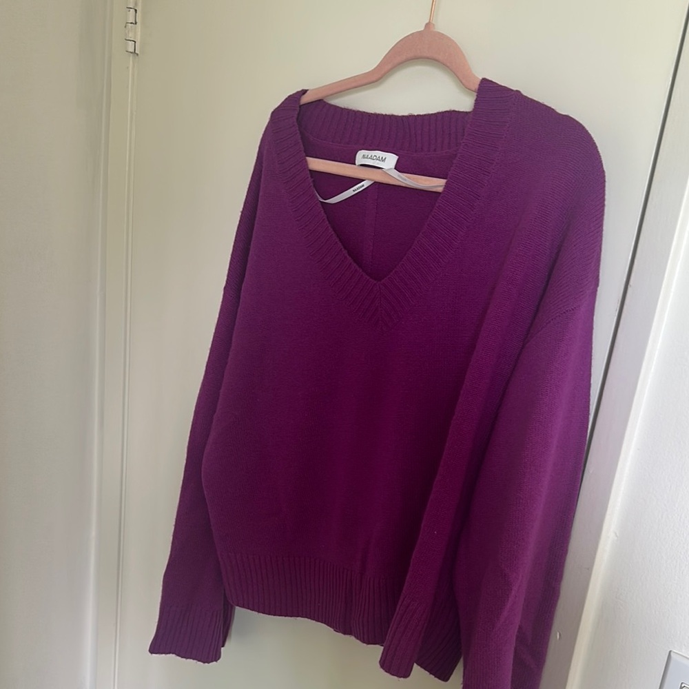 Nadaam Cashmere Purple V-Neck Sweater